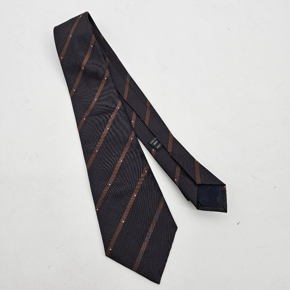 Gucci Vintage Made In Italy Silk Stripe Tie